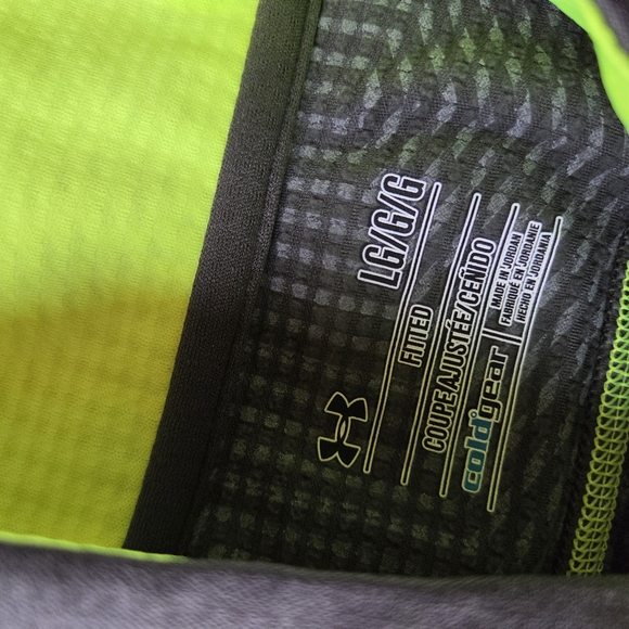 Under Armour Charcoal and Lime Green Half-Zip Pullover - Picture 4 of 4